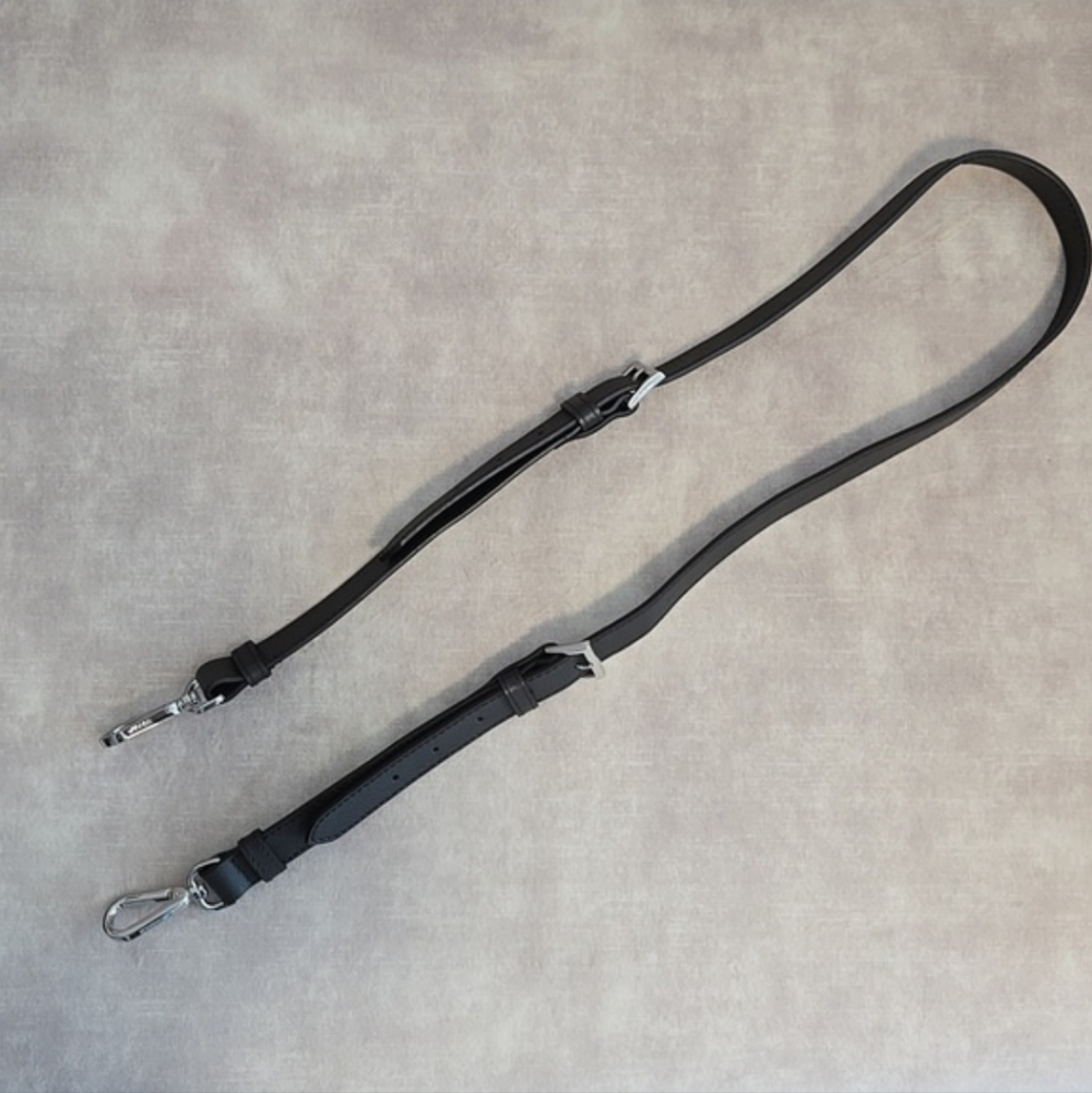 Prada Dark Brown Saffiano Leather Adjustable Bag Strap with Silver Hardware - Picture 2 of 10
